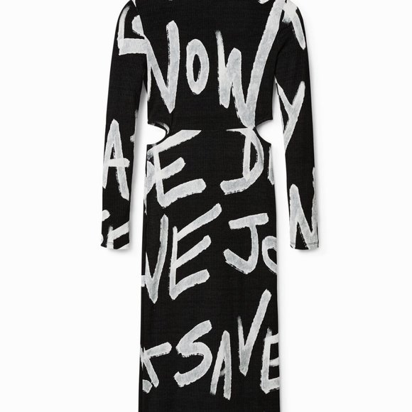 Desigual Manifesto Midi Dress size XL - RUNS SMALL - Picture 2 of 10